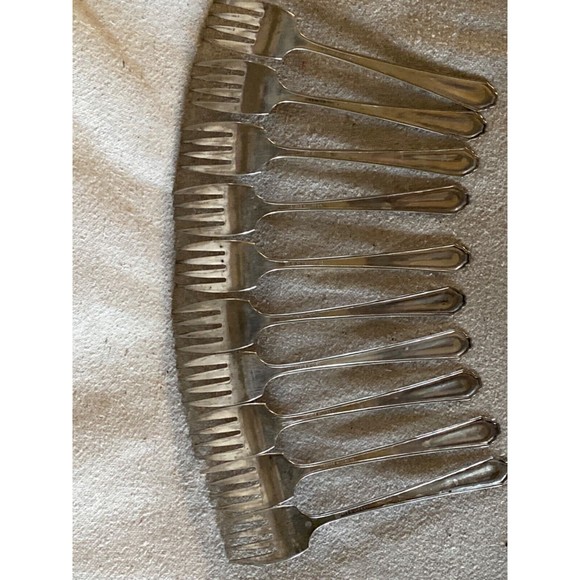 Monroe Silver Co Lot Of 10 Salad Forks Vtg Company Pattern - Picture 5 of 5